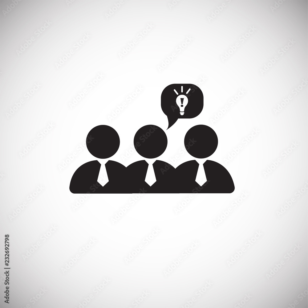 Team idea on white background icon