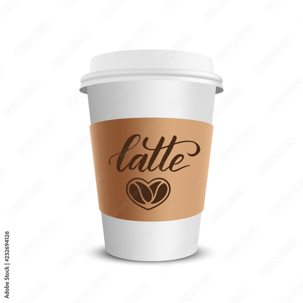 Vector realistic paper coffee cup Vector realistic paper coffee cup