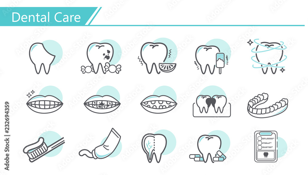 Dental care concept Icon Dental care concept Icon