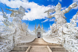 Chiang Rai, Thailand, Asia: Beautiful ornate white temple located in Chiang Rai northern Thailand, a contemporary unconventional Buddhist temple.