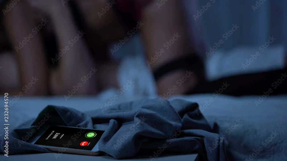 Wife calling while husband making love with mistress, cheating with lover