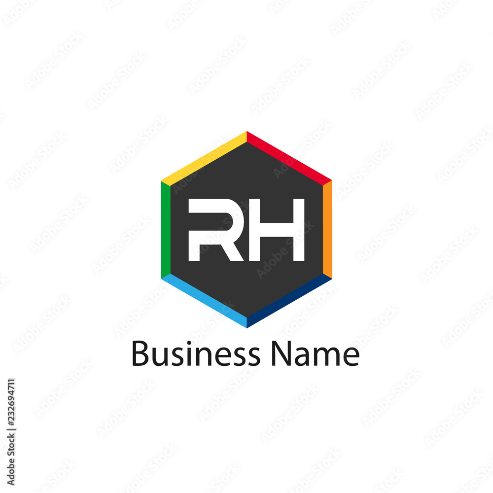 Obraz premium Initial Letter RH Logo Template Design