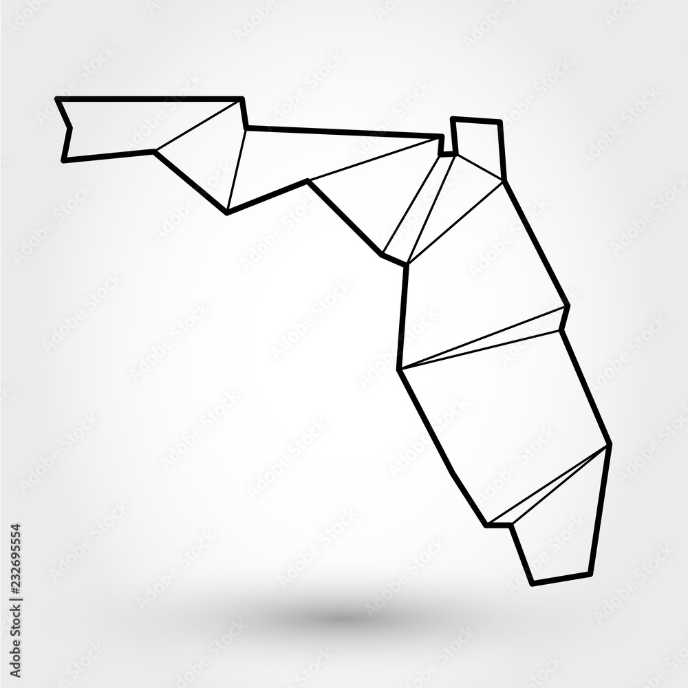black outline map of Florida Stock Vector | Adobe Stock