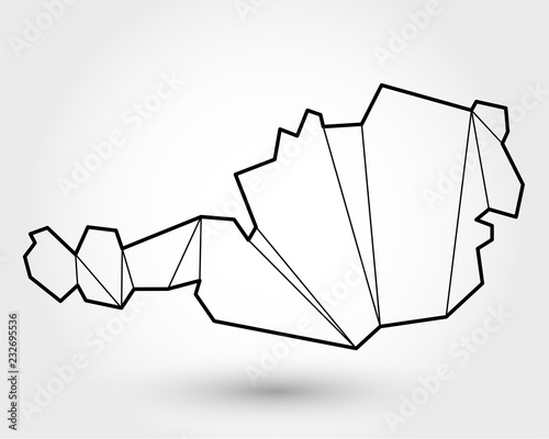 black outline map of Austria