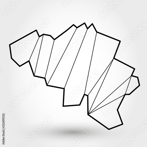 black outline map of Belgium