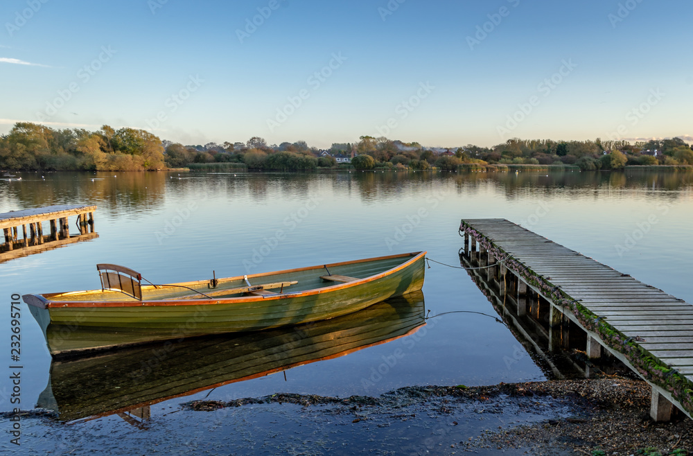 boat and pier on Hornsea mere