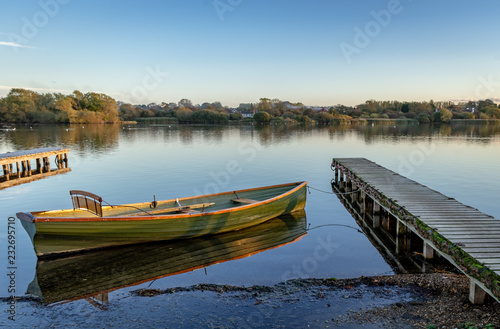 boat and pier on Hornsea mere photo