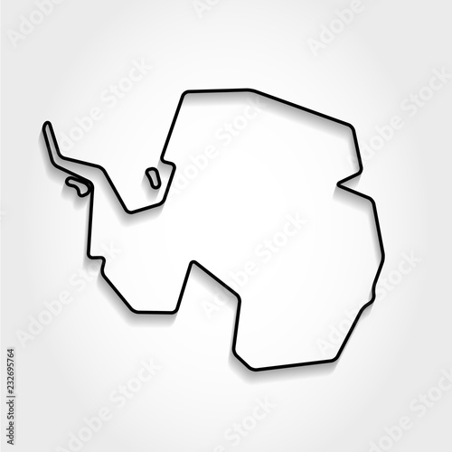 Antarctica, black outline map