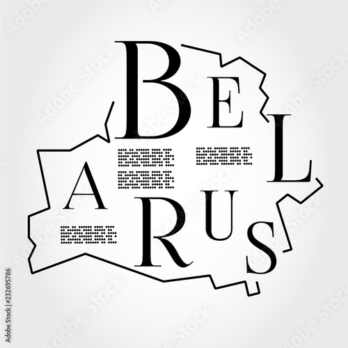 Belarus, typographic map
