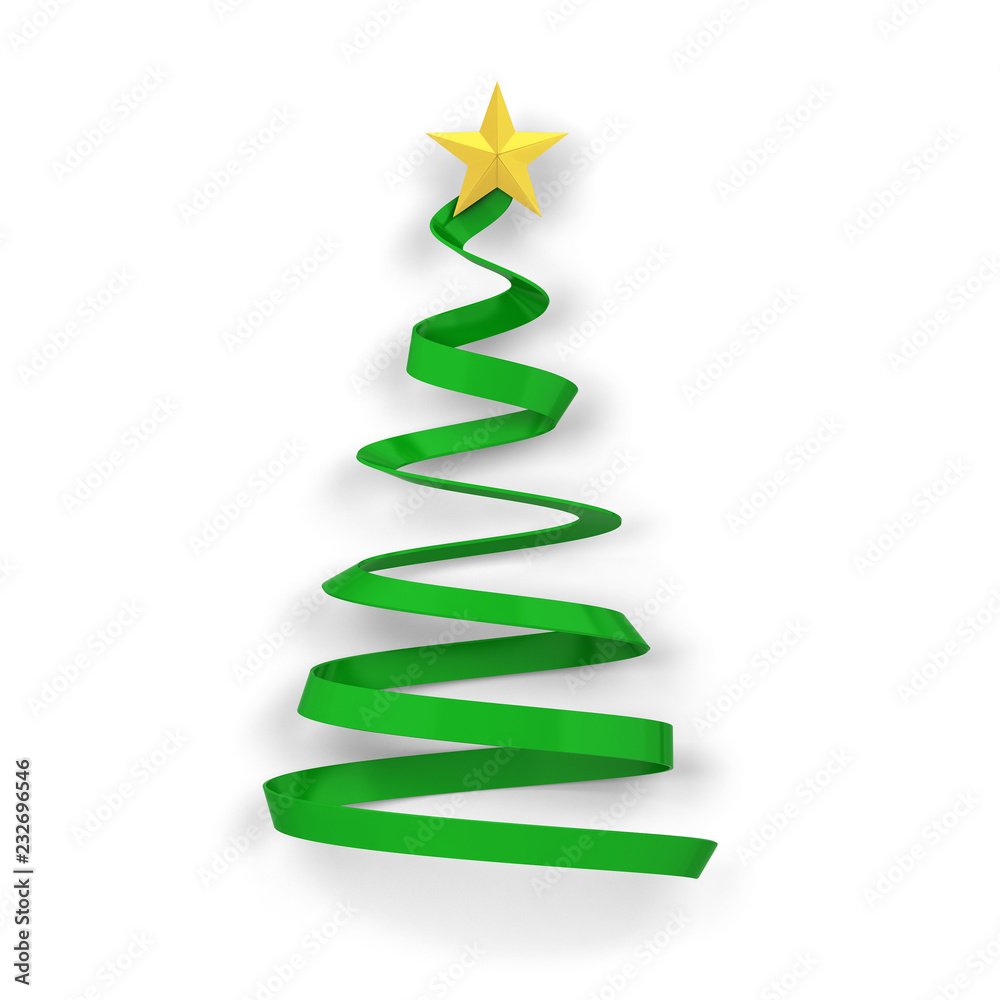 Minimalistic style christmas tree with a star