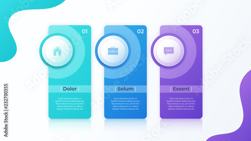 Modern vector infographic design with three options