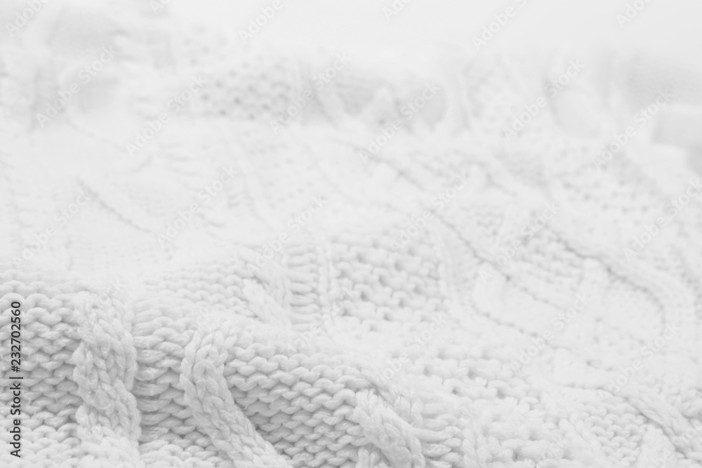 Obraz premium Texture of cozy warm sweater as background, closeup