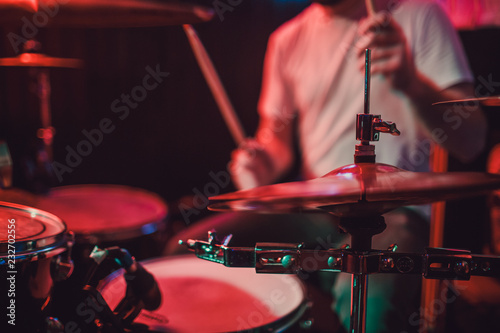 Photo Professional drum set closeup