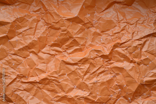 Texture crumpled paper orange