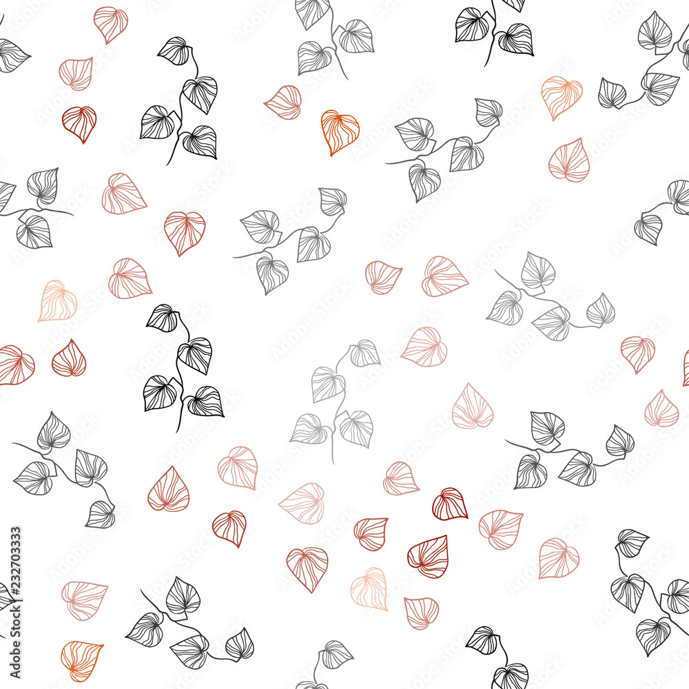 Dark Red vector seamless doodle texture with leaves. Dark Red vector seamless doodle texture with leaves.