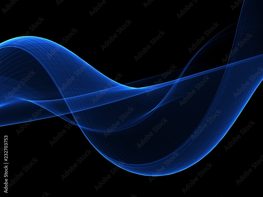 Obraz premium Abstract blue flow wave background