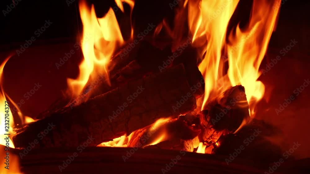 Campground Fire Burning Close Up 4K Campground Fire Burning Close Up 4K
