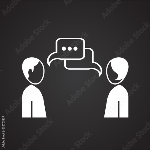 Business negotiation on black background icon