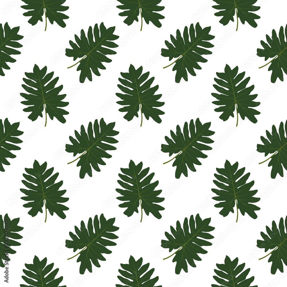 Silhouette of leaf Trees on White Background. Seamless pattern. Vector Illustration Silhouette of leaf Trees on White Background. Seamless pattern. Vector Illustration