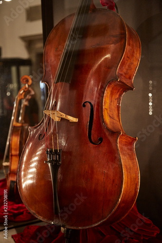 antique old cello shiny brown music instrument