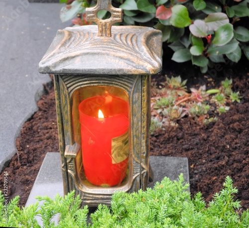 Grablicht Friedhof Grab