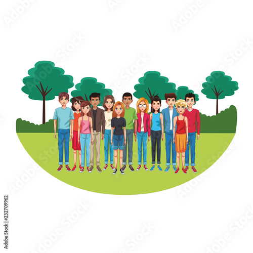 friends young people cartoon