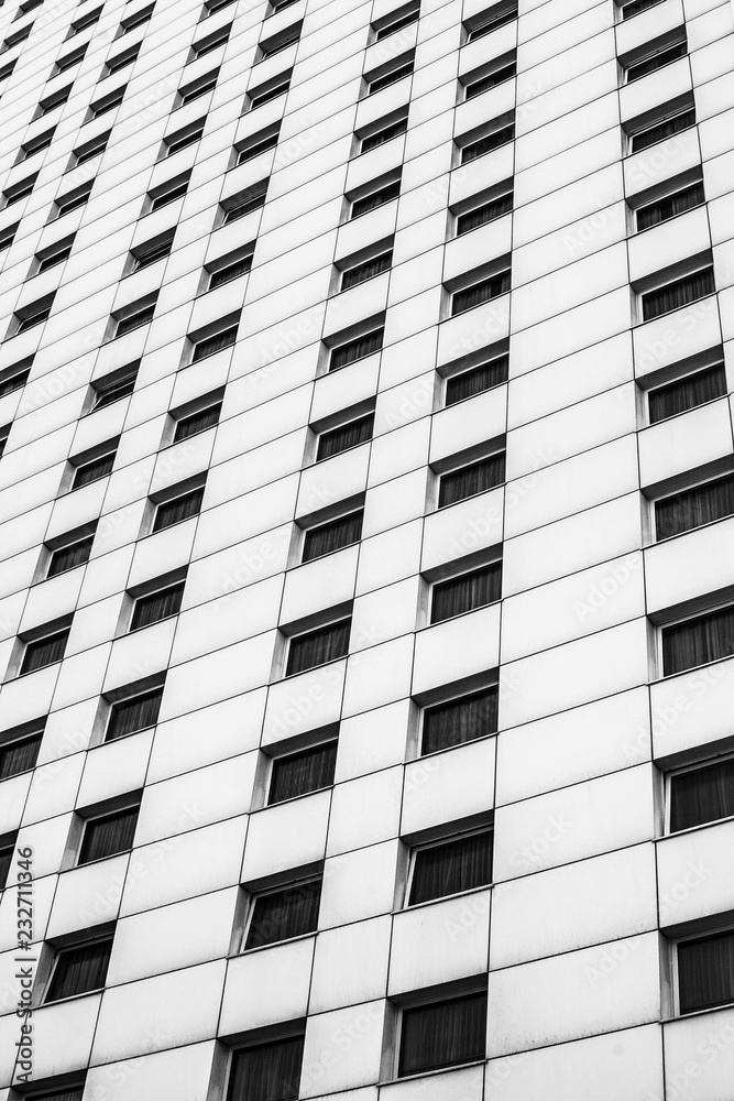 Pattern windows on the building Pattern windows on the building