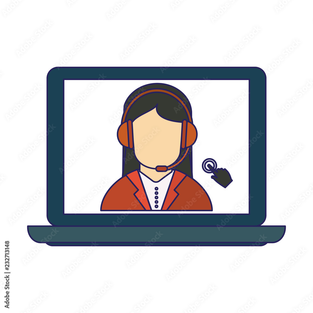 Call center avatar blue lines Call center avatar blue lines