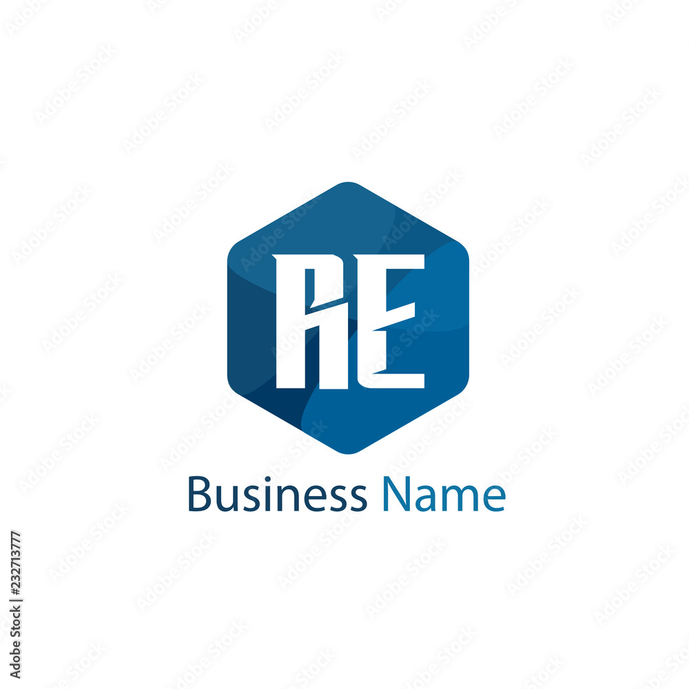 Initial Letter RE Logo Template Design
