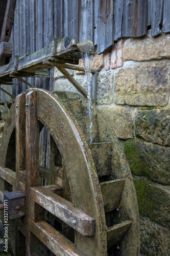 Classical wooden waterwheel