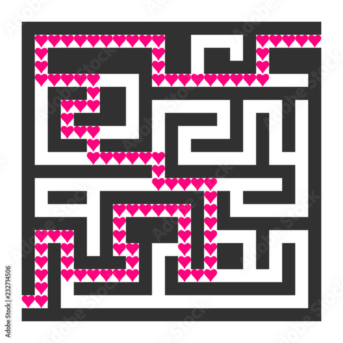 Maze illustration, seek for love you