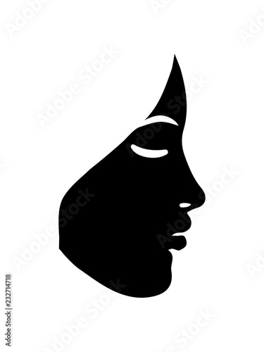 Schwarz Kopf Gesicht Weiblich Frau Girl Madchen Hubsch Schon Schlafen Ruhe Clipart Design Stock Illustration Adobe Stock