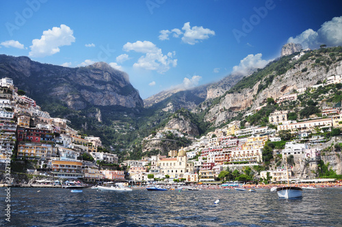 Positano , Amalfi Coast or Costiera Amalfitana, beautiful landscape from the Mediterranean sea  © adrian_ilie825