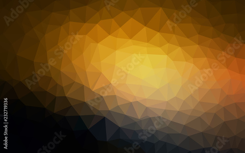 Dark Orange vector gradient triangles pattern.