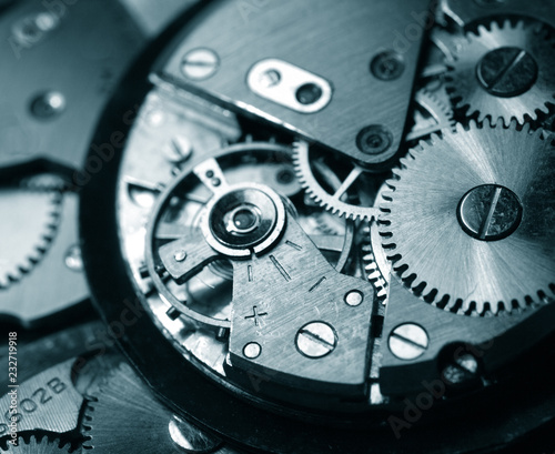 Wallpaper Mural close up of vintage mechanical watch caliber gears Torontodigital.ca