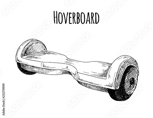 Hoverboard isolated on white background. Vector illustration.