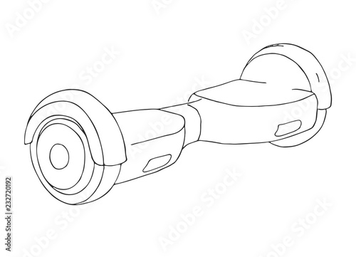 Hoverboard isolated on white background. Vector illustration.