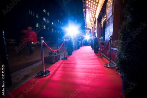 Photo red carpet is traditionally used to mark the route taken by heads of state on ce
