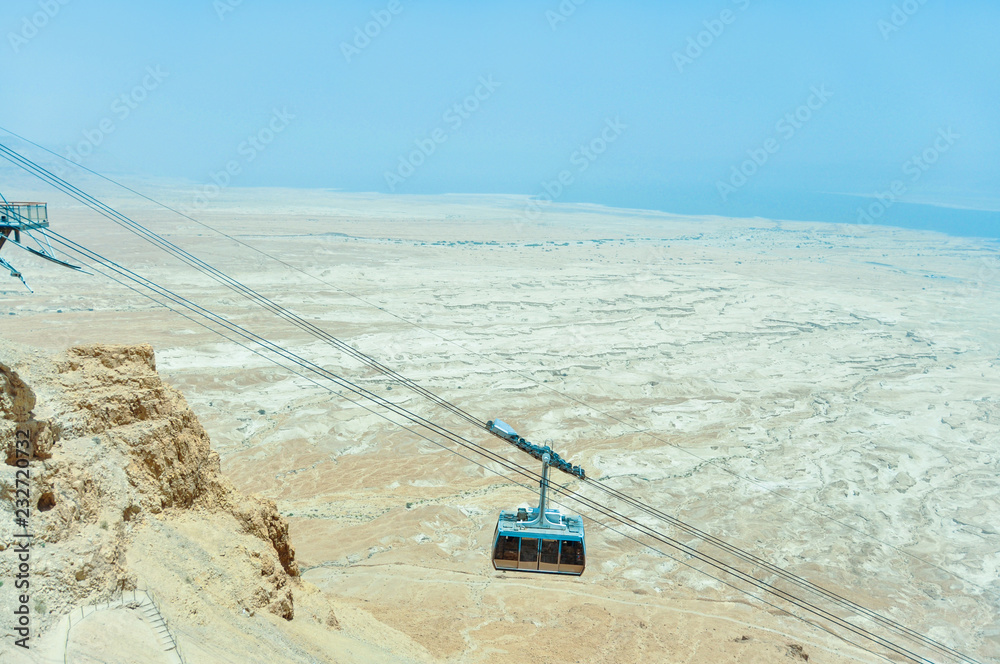 Cable car in Masada (Israel)