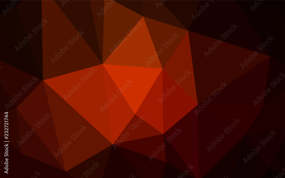 Fototapeta premium Dark Red vector low poly texture.