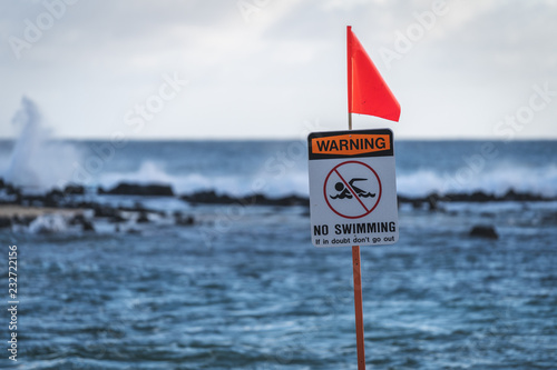 No swimming sign