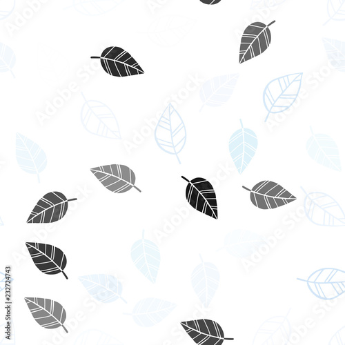 Light Pink, Blue vector seamless elegant template with leaves.