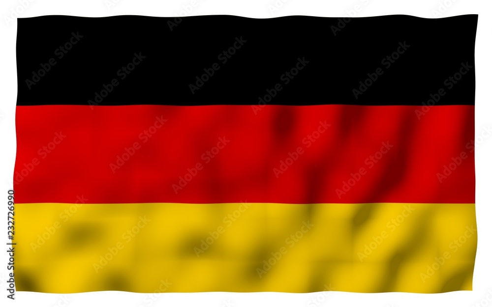 Flag of Germany. Wide format 3D illustration. State symbol of the Federal Republic of Germany. 3D rendering Flag of Germany. Wide format 3D illustration. State symbol of the Federal Republic of Germany. 3D rendering