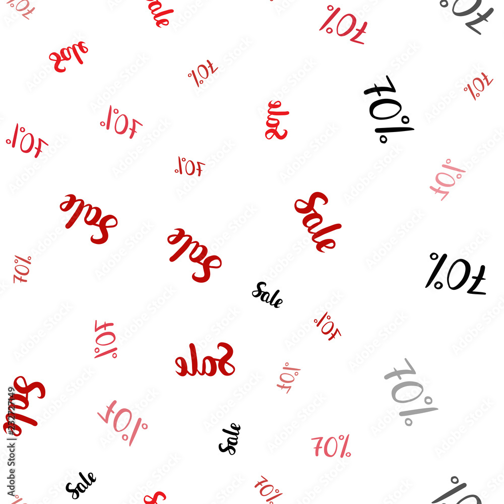 Light Red vector seamless layout with discount of 70%. Light Red vector seamless layout with discount of 70%.