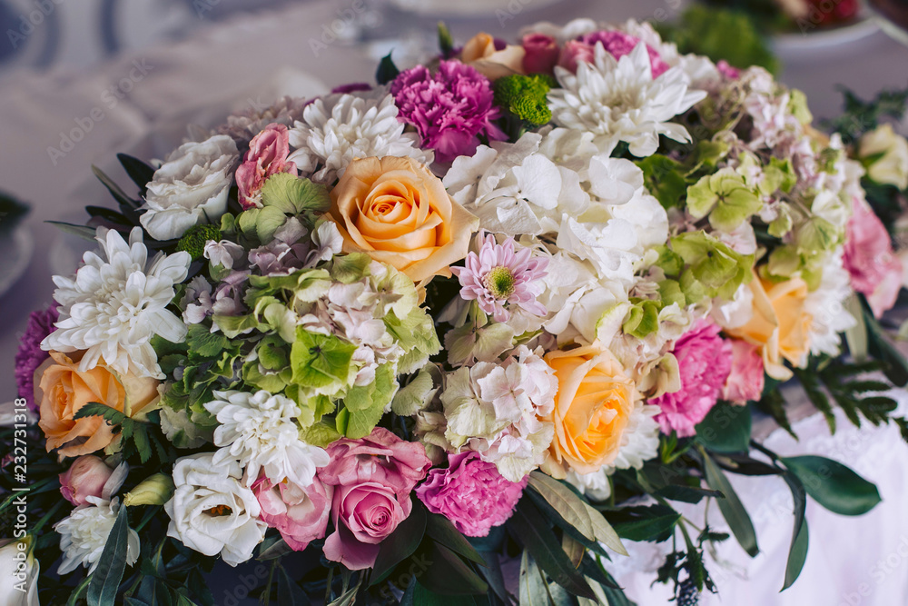 Large wedding bouquet of beautiful flowers