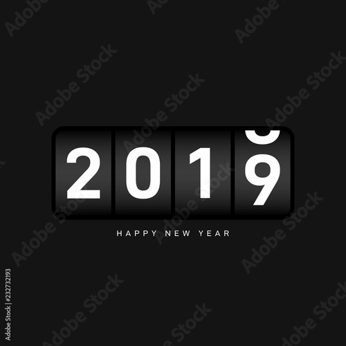 New year 2019 background decorative with odometer number counter
