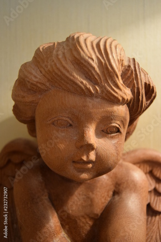 Antique wooden cherub angel 2