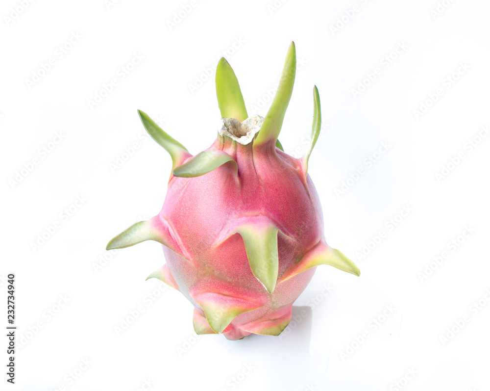 Red Dragon fruit or Tropical fruit on white background, Original dimensions 5472 x3648 pixels