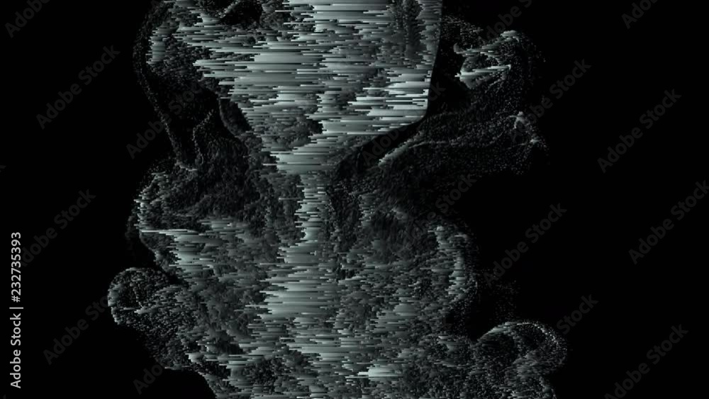 4K Unique Datamosh Ink Drop with Glitching Blocks.