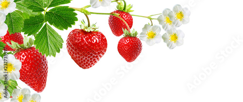 tasty red strawberries on white background